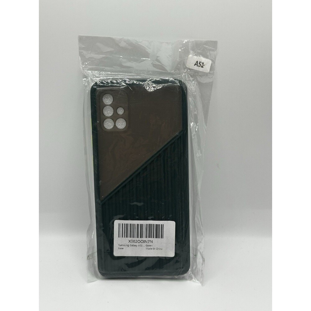 Green Protective Case for Samsung Galaxy A51 with Bright Yellow Button Accents